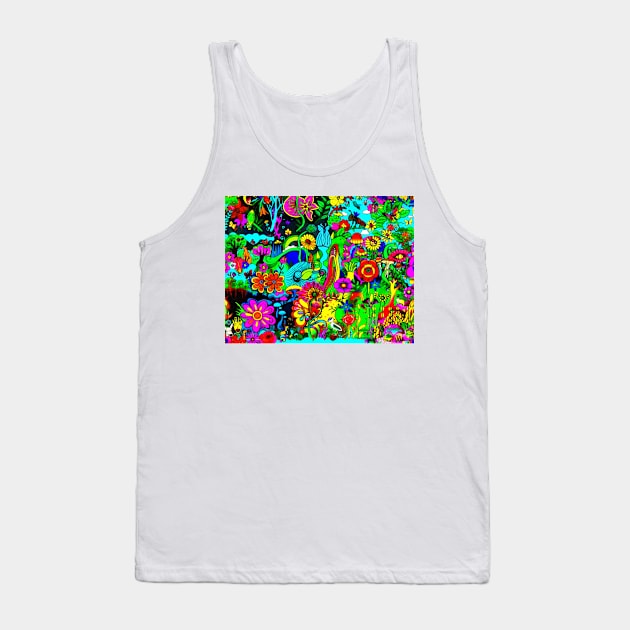 Abstract garden painting background Tank Top by HANART